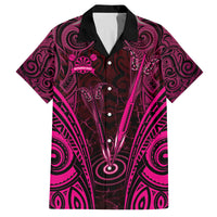 Personalised New Zealand Darts Family Matching Puletasi and Hawaiian Shirt Pink Dart Board Maori Pattern LT05 Dad's Shirt - Short Sleeve Pink - Polynesian Pride