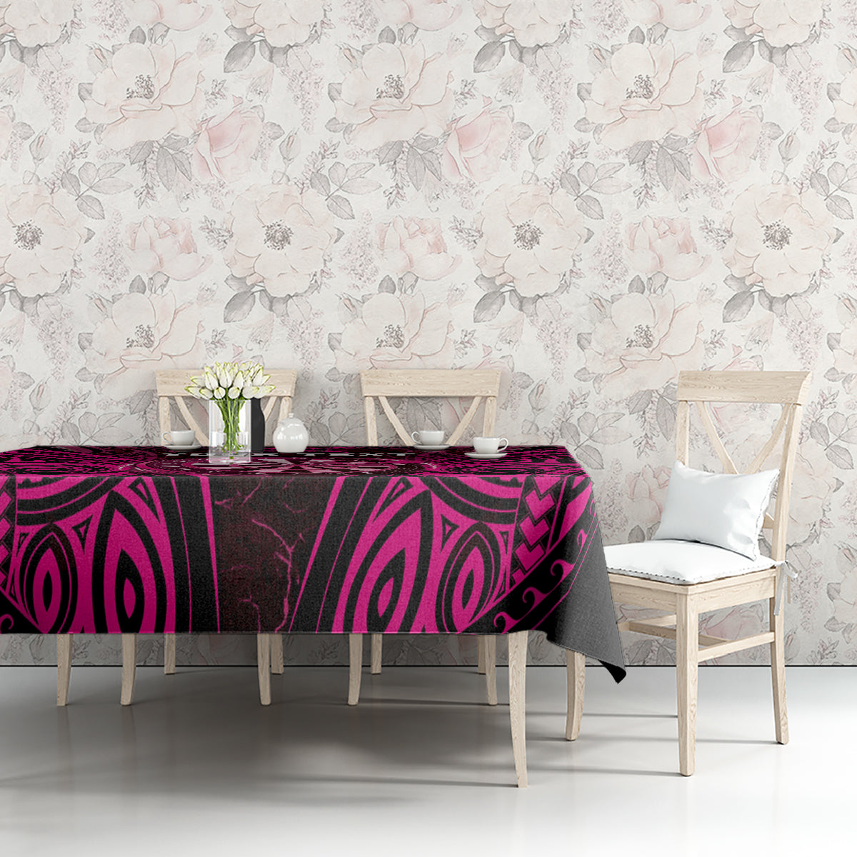 Personalised New Zealand Darts Tablecloth Pink Dart Board Maori Pattern