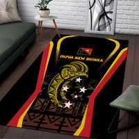 Papua New Guinea Cricket Area Rug 2024 World Cup LT05 Black - Polynesian Pride