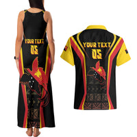 Custom Papua New Guinea Cricket Couples Matching Tank Maxi Dress and Hawaiian Shirt 2024 World Cup LT05 - Polynesian Pride