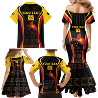Custom Papua New Guinea Cricket Family Matching Mermaid Dress and Hawaiian Shirt 2024 World Cup LT05 - Polynesian Pride