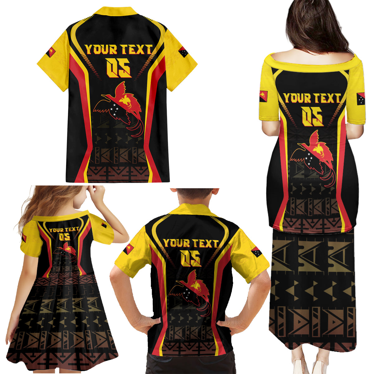 Custom Papua New Guinea Cricket Family Matching Puletasi and Hawaiian Shirt 2024 World Cup LT05 - Polynesian Pride