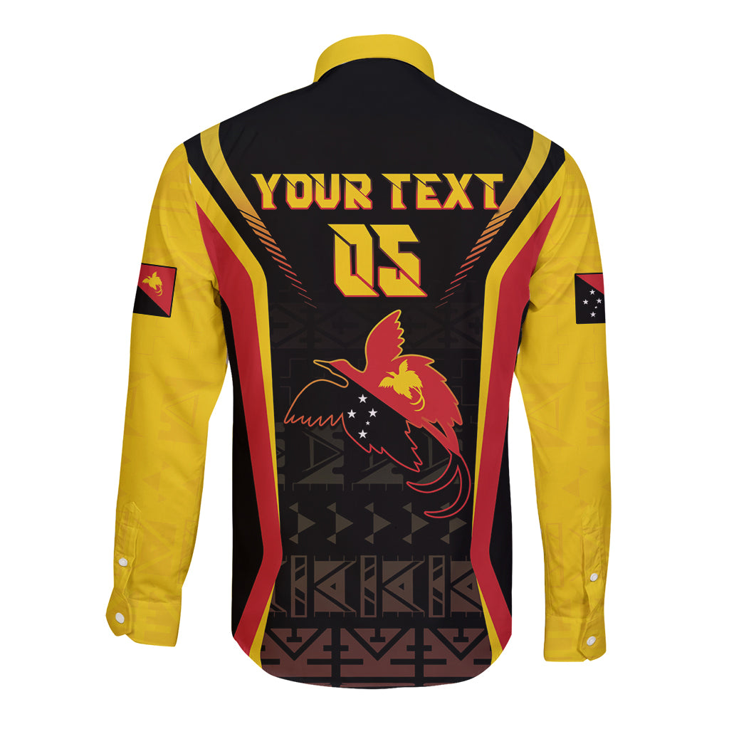 Custom Papua New Guinea Cricket Long Sleeve Button Shirt 2024 World Cup LT05 - Polynesian Pride