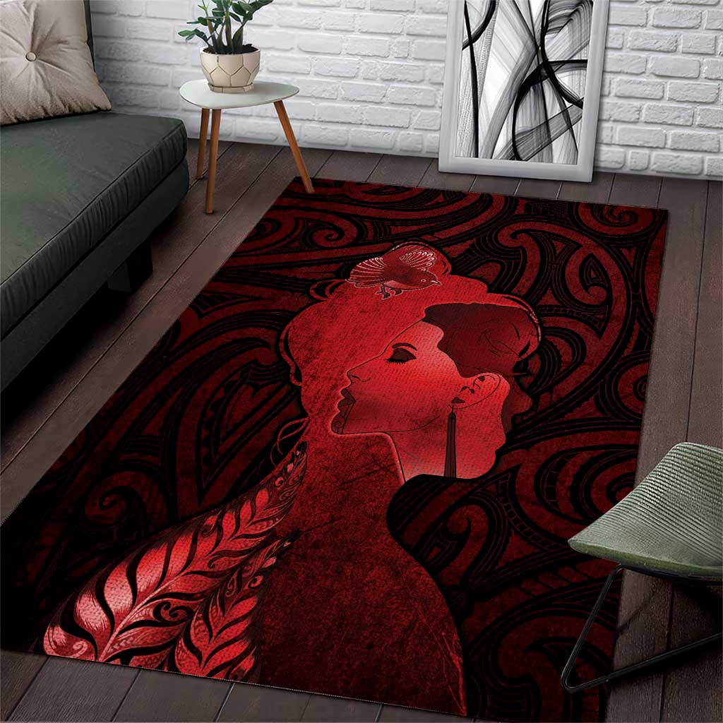 Aotearoa Mana Wahine Area Rug The Spiritual Power Of Women LT05 Red - Polynesian Pride