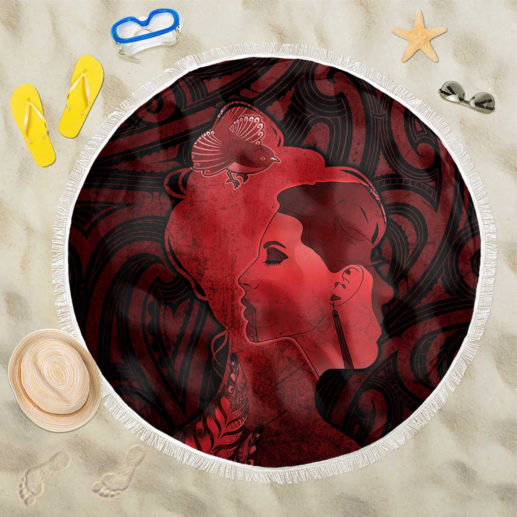 Aotearoa Mana Wahine Beach Blanket The Spiritual Power Of Women LT05 One Size 150cm Red - Polynesian Pride