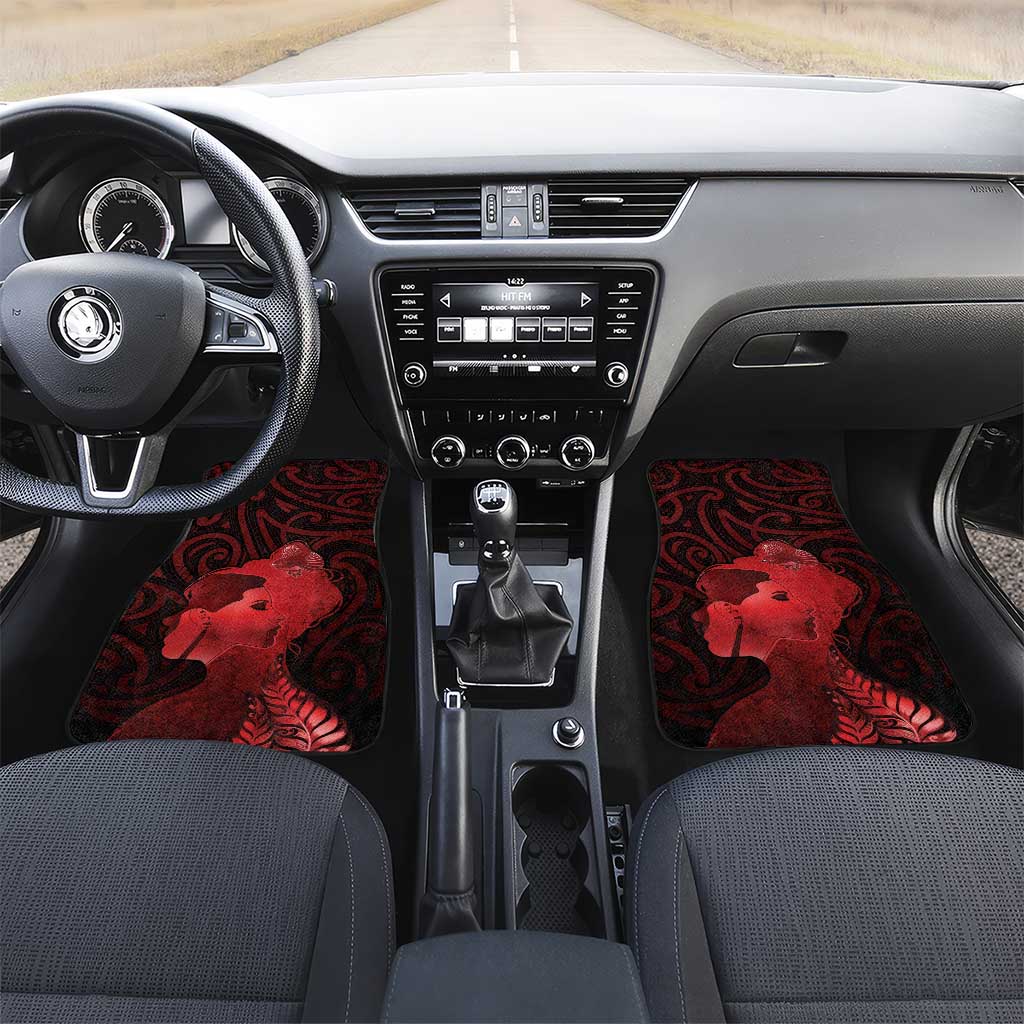 Aotearoa Mana Wahine Car Mats The Spiritual Power Of Women LT05 Set 2pcs - Front Red - Polynesian Pride