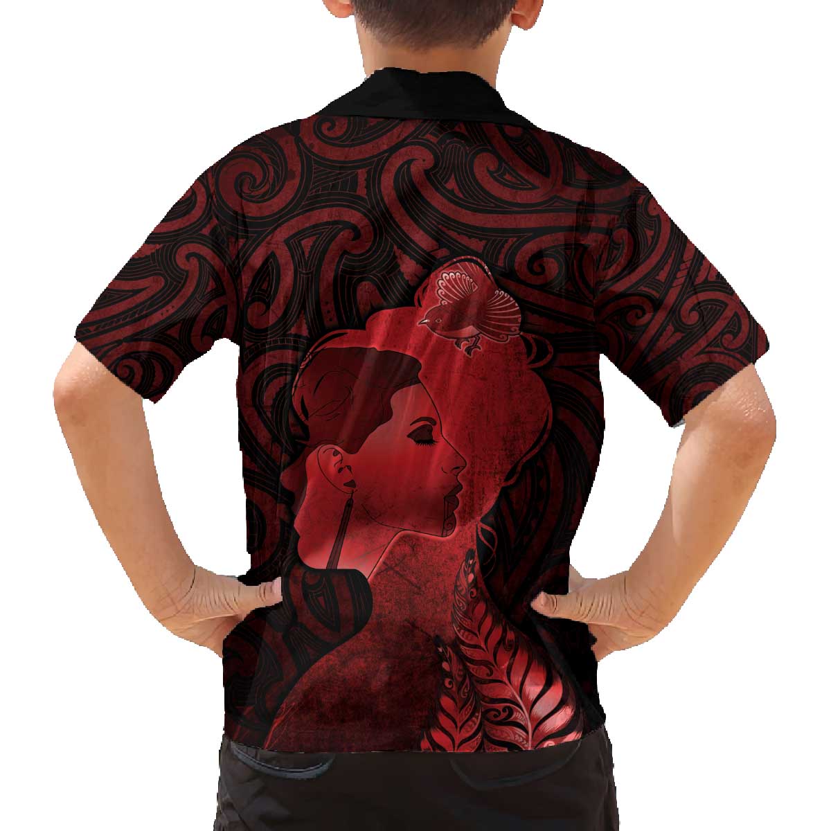 Aotearoa Mana Wahine Family Matching Off The Shoulder Long Sleeve Dress and Hawaiian Shirt The Spiritual Power Of Women LT05 - Polynesian Pride