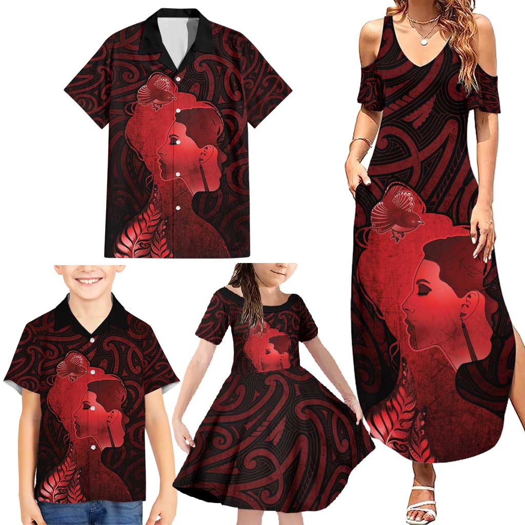 Aotearoa Mana Wahine Family Matching Summer Maxi Dress and Hawaiian Shirt The Spiritual Power Of Women