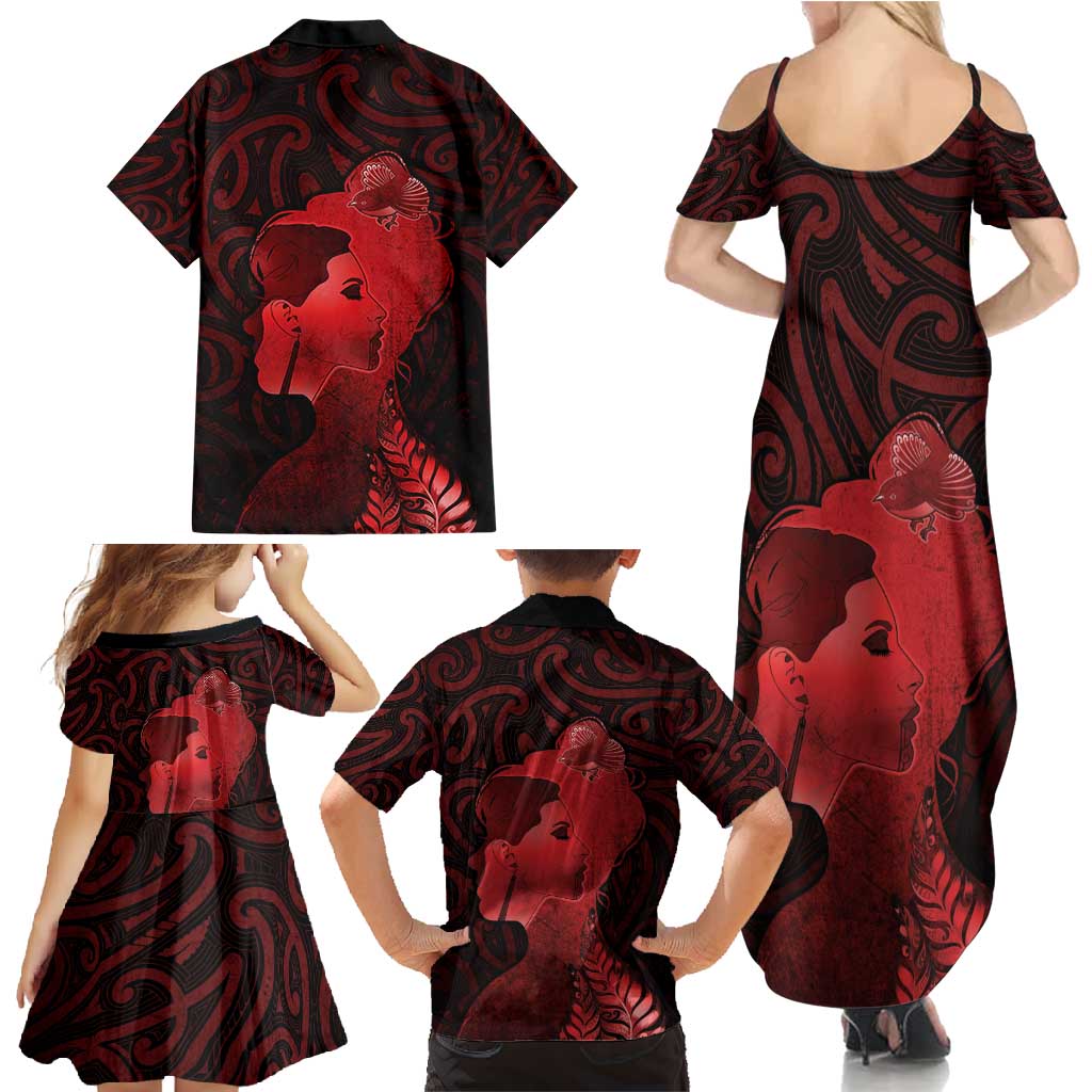 Aotearoa Mana Wahine Family Matching Summer Maxi Dress and Hawaiian Shirt The Spiritual Power Of Women LT05 - Polynesian Pride