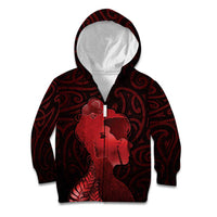 Aotearoa Mana Wahine Kid Hoodie The Spiritual Power Of Women LT05 Zip Hoodie Red - Polynesian Pride
