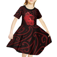Aotearoa Mana Wahine Kid Short Sleeve Dress The Spiritual Power Of Women LT05 - Polynesian Pride