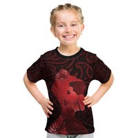 Aotearoa Mana Wahine Kid T Shirt The Spiritual Power Of Women LT05 Red - Polynesian Pride