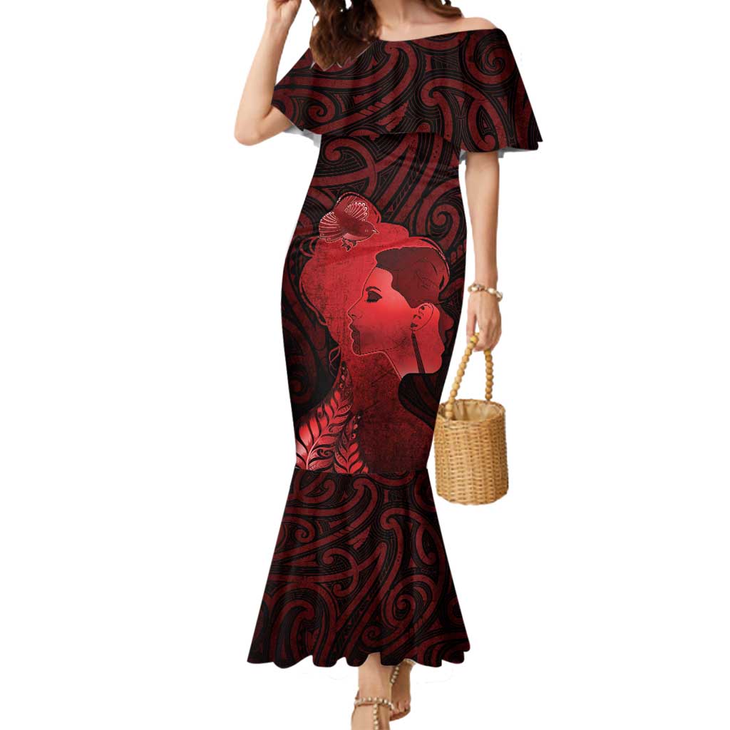 Aotearoa Mana Wahine Mermaid Dress The Spiritual Power Of Women LT05 Women Red - Polynesian Pride