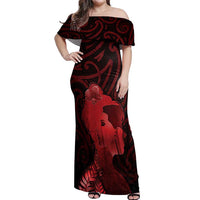 Aotearoa Mana Wahine Off Shoulder Maxi Dress The Spiritual Power Of Women LT05 Women Red - Polynesian Pride