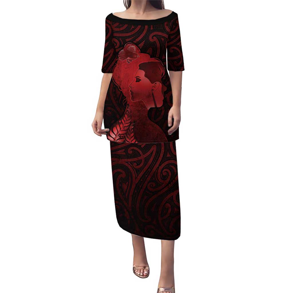 Aotearoa Mana Wahine Puletasi The Spiritual Power Of Women LT05 Long Dress Red - Polynesian Pride
