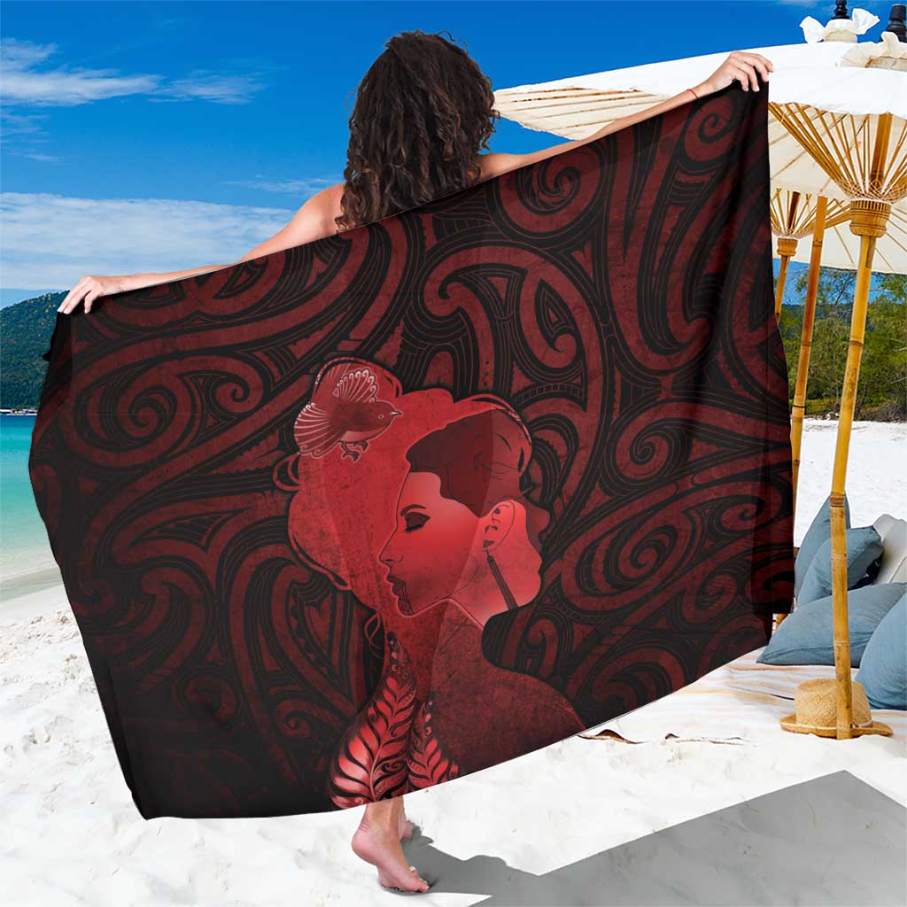 Aotearoa Mana Wahine Sarong The Spiritual Power Of Women LT05 One Size 44 x 66 inches Red - Polynesian Pride