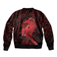 Aotearoa Mana Wahine Sleeve Zip Bomber Jacket The Spiritual Power Of Women LT05 - Polynesian Pride