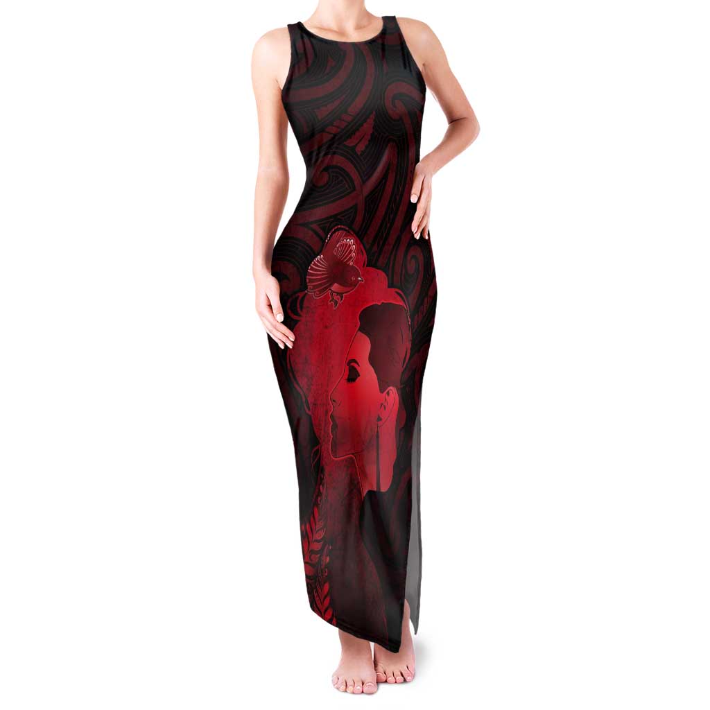 Aotearoa Mana Wahine Tank Maxi Dress The Spiritual Power Of Women LT05 Women Red - Polynesian Pride