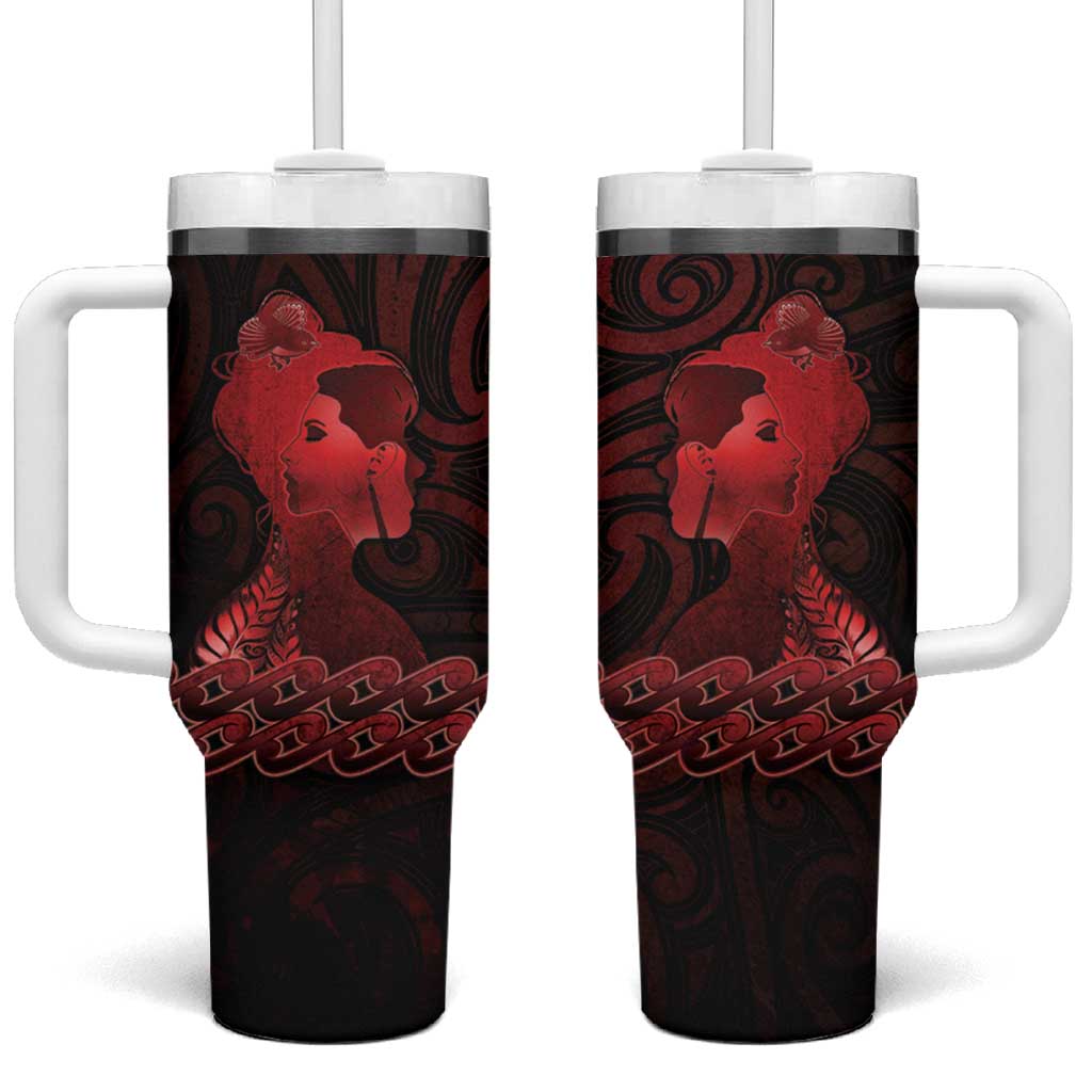 Aotearoa Mana Wahine Tumbler With Handle The Spiritual Power Of Women LT05 One Size: 40 oz Red - Polynesian Pride
