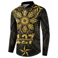 Personalised Philippines Independence Day Button Sweatshirt Filipinos Sun Star Tribal LT05 - Polynesian Pride