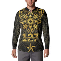 Personalised Philippines Independence Day Button Sweatshirt Filipinos Sun Star Tribal LT05 - Polynesian Pride