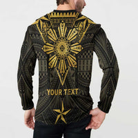 Personalised Philippines Independence Day Button Sweatshirt Filipinos Sun Star Tribal LT05 - Polynesian Pride