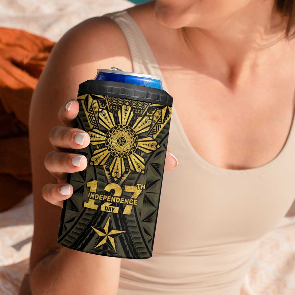 Personalised Philippines Independence Day 4 in 1 Can Cooler Tumbler Filipinos Sun Star Tribal LT05 - Polynesian Pride