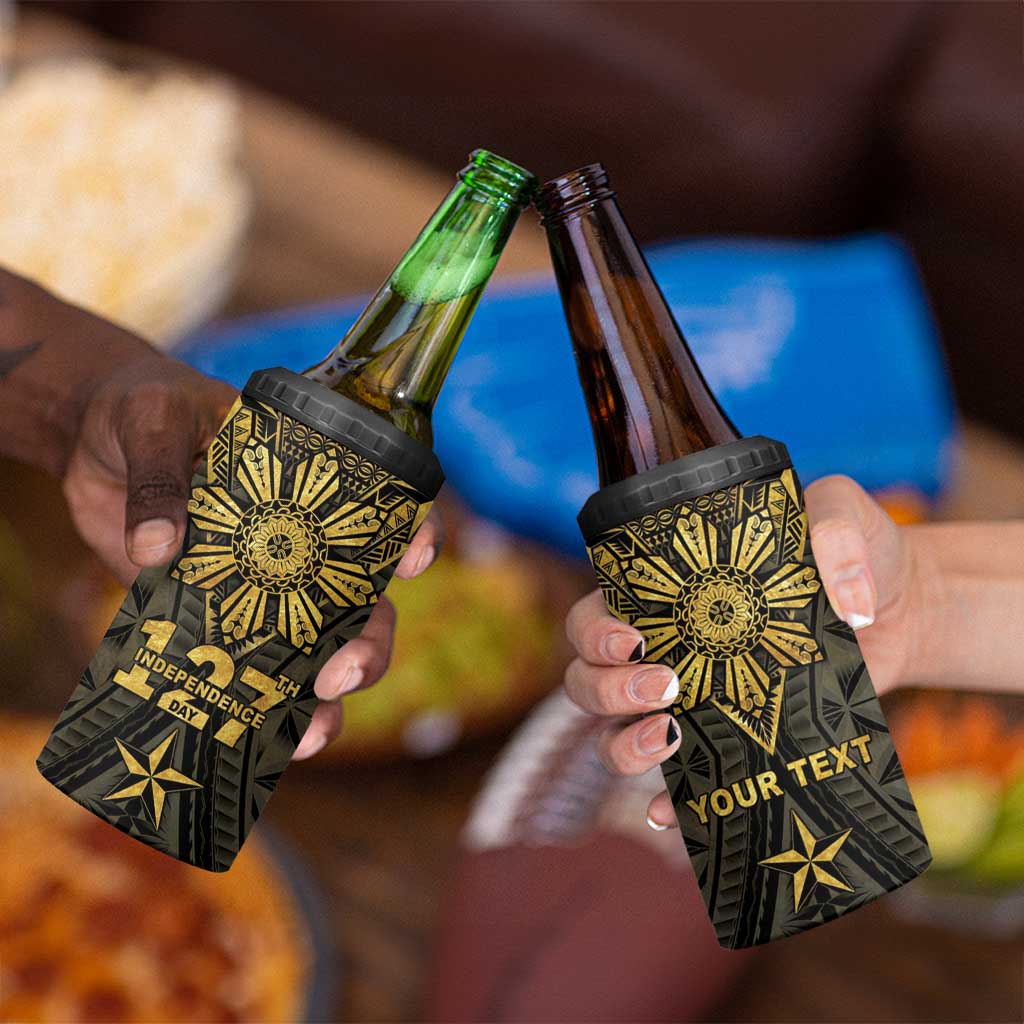 Personalised Philippines Independence Day 4 in 1 Can Cooler Tumbler Filipinos Sun Star Tribal LT05 - Polynesian Pride