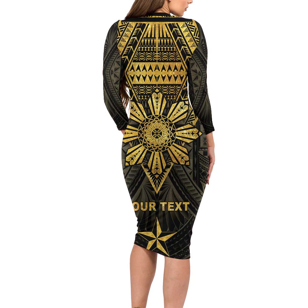 Personalised Philippines Independence Day Family Matching Long Sleeve Bodycon Dress and Hawaiian Shirt Filipinos Sun Star Tribal LT05 - Polynesian Pride