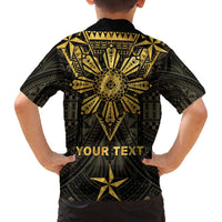 Personalised Philippines Independence Day Family Matching Off The Shoulder Long Sleeve Dress and Hawaiian Shirt Filipinos Sun Star Tribal LT05 - Polynesian Pride