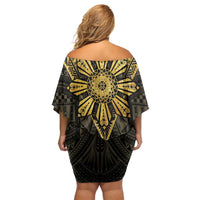 Personalised Philippines Independence Day Family Matching Off Shoulder Short Dress and Hawaiian Shirt Filipinos Sun Star Tribal LT05 - Polynesian Pride