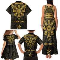 Personalised Philippines Independence Day Family Matching Tank Maxi Dress and Hawaiian Shirt Filipinos Sun Star Tribal LT05 - Polynesian Pride