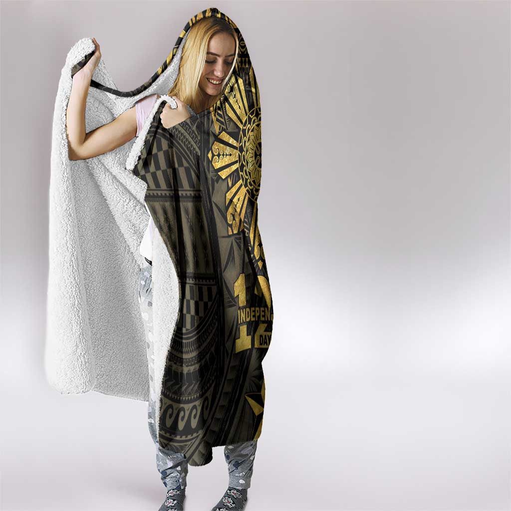 Philippines Independence Day Hooded Blanket Filipinos Sun Star Tribal