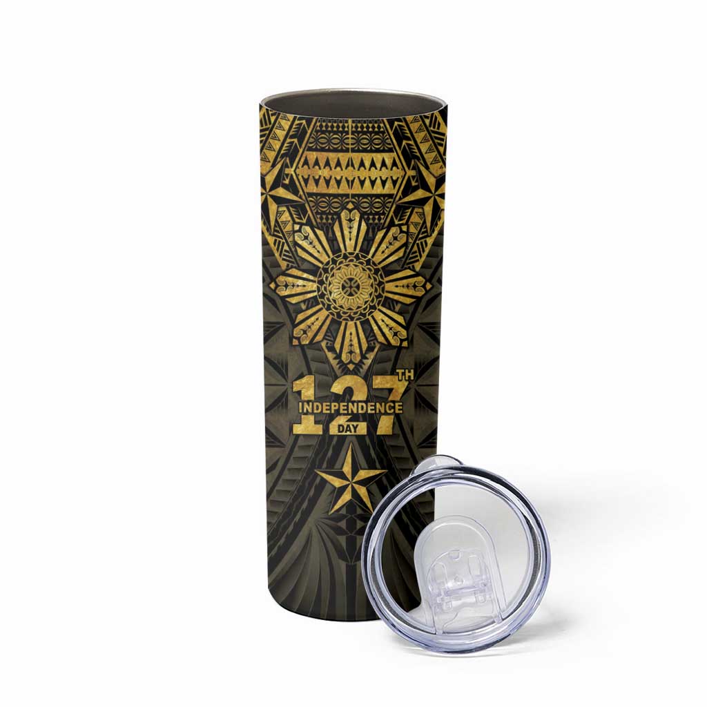 Personalised Philippines Independence Day Skinny Tumbler Filipinos Sun Star Tribal LT05 - Polynesian Pride