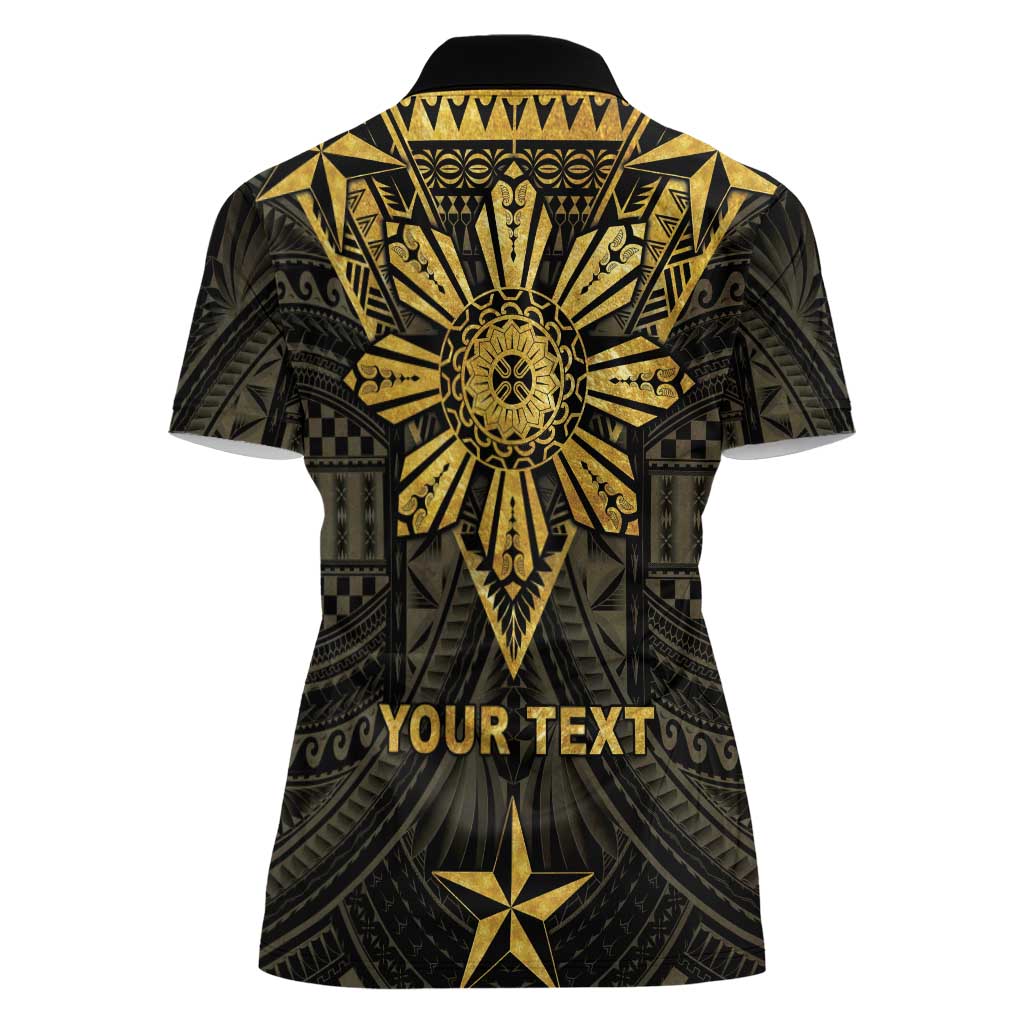 Personalised Philippines Independence Day Women Polo Shirt Filipinos Sun Star Tribal LT05 - Polynesian Pride