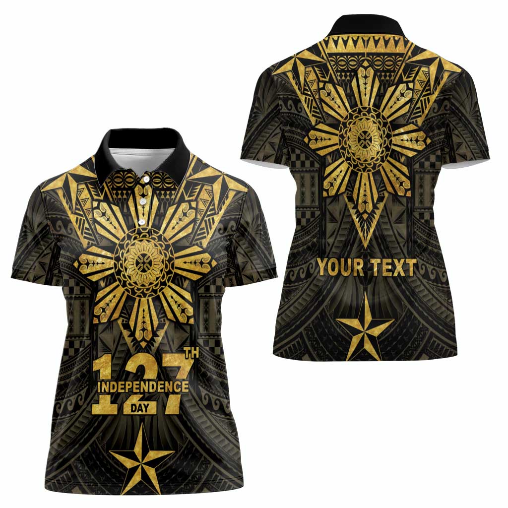 Personalised Philippines Independence Day Women Polo Shirt Filipinos Sun Star Tribal LT05 - Polynesian Pride