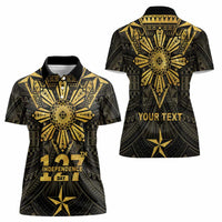 Personalised Philippines Independence Day Women Polo Shirt Filipinos Sun Star Tribal LT05 - Polynesian Pride