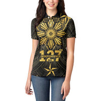 Personalised Philippines Independence Day Women Polo Shirt Filipinos Sun Star Tribal LT05 - Polynesian Pride