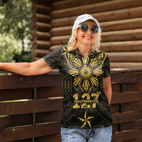 Personalised Philippines Independence Day Women Polo Shirt Filipinos Sun Star Tribal LT05 - Polynesian Pride