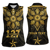 Personalised Philippines Independence Day Women Sleeveless Polo Shirt Filipinos Sun Star Tribal LT05 - Polynesian Pride