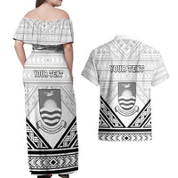 Personalised Kiribati Gospel Day Couples Matching Off Shoulder Maxi Dress and Hawaiian Shirt Coat Of Arms Polynesian Pattern LT05 - Polynesian Pride