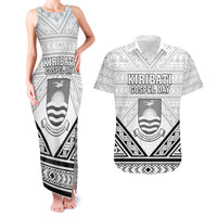 Personalised Kiribati Gospel Day Couples Matching Tank Maxi Dress and Hawaiian Shirt Coat Of Arms Polynesian Pattern LT05 White - Polynesian Pride