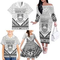 Personalised Kiribati Gospel Day Family Matching Off The Shoulder Long Sleeve Dress and Hawaiian Shirt Coat Of Arms Polynesian Pattern LT05 - Polynesian Pride