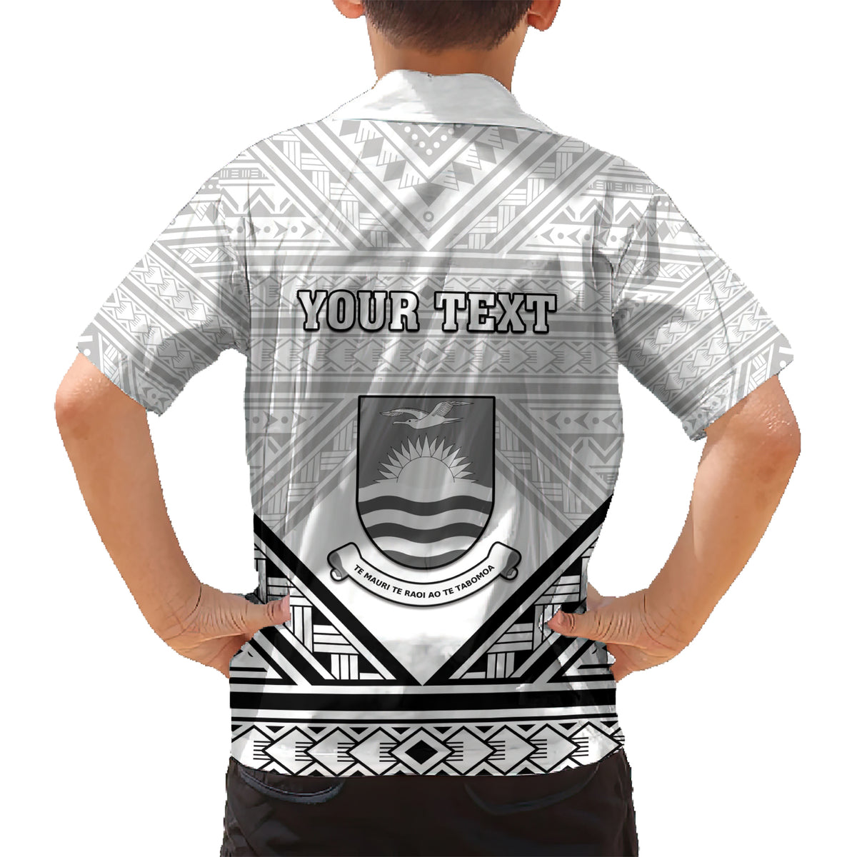 Personalised Kiribati Gospel Day Family Matching Short Sleeve Bodycon Dress and Hawaiian Shirt Coat Of Arms Polynesian Pattern LT05 - Polynesian Pride