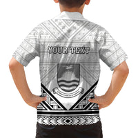 Personalised Kiribati Gospel Day Family Matching Short Sleeve Bodycon Dress and Hawaiian Shirt Coat Of Arms Polynesian Pattern LT05 - Polynesian Pride