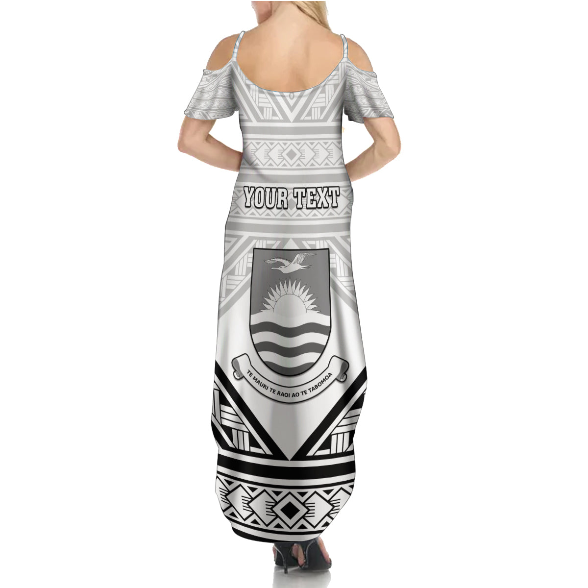 Personalised Kiribati Gospel Day Family Matching Summer Maxi Dress and Hawaiian Shirt Coat Of Arms Polynesian Pattern LT05 - Polynesian Pride
