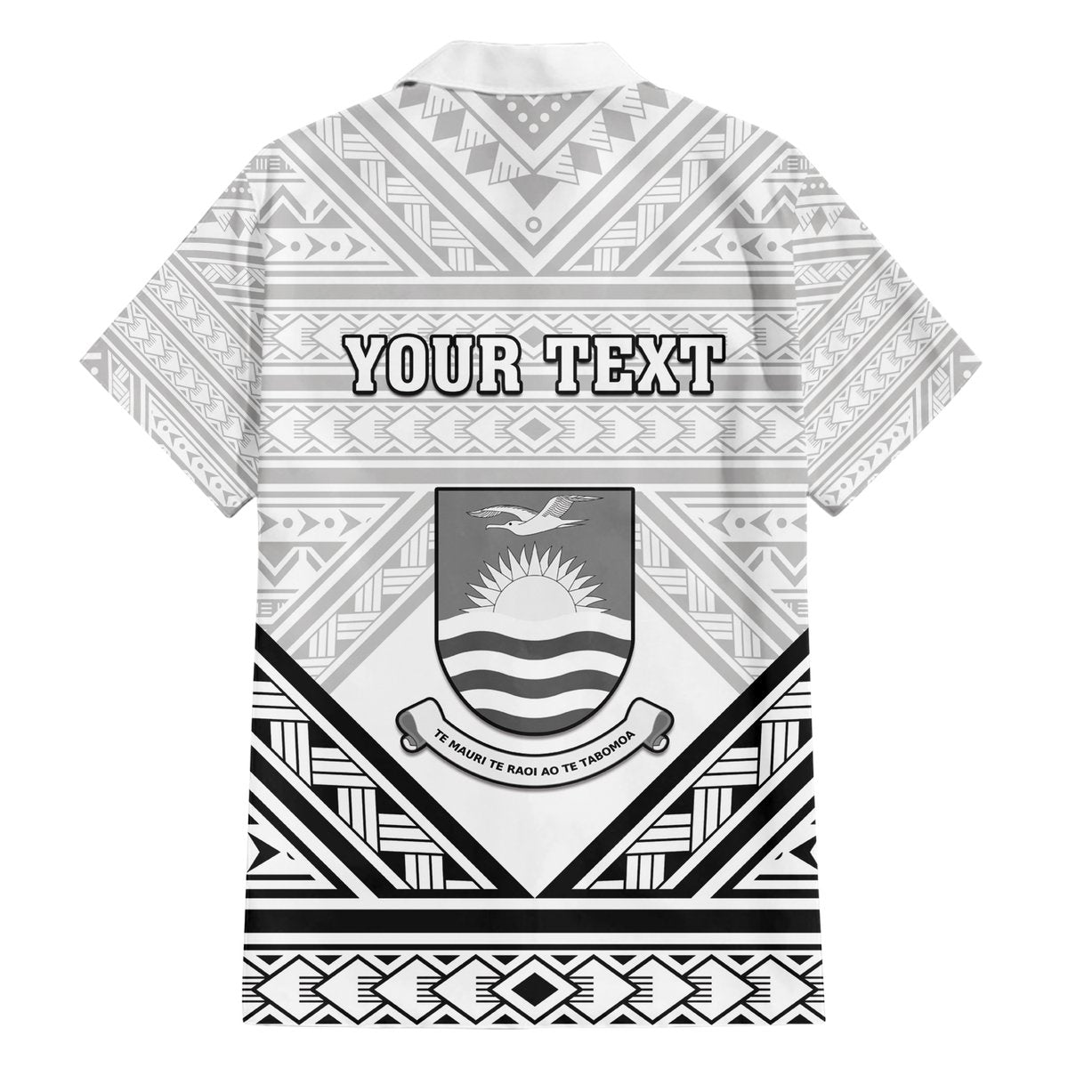 Personalised Kiribati Gospel Day Hawaiian Shirt Coat Of Arms Polynesian Pattern