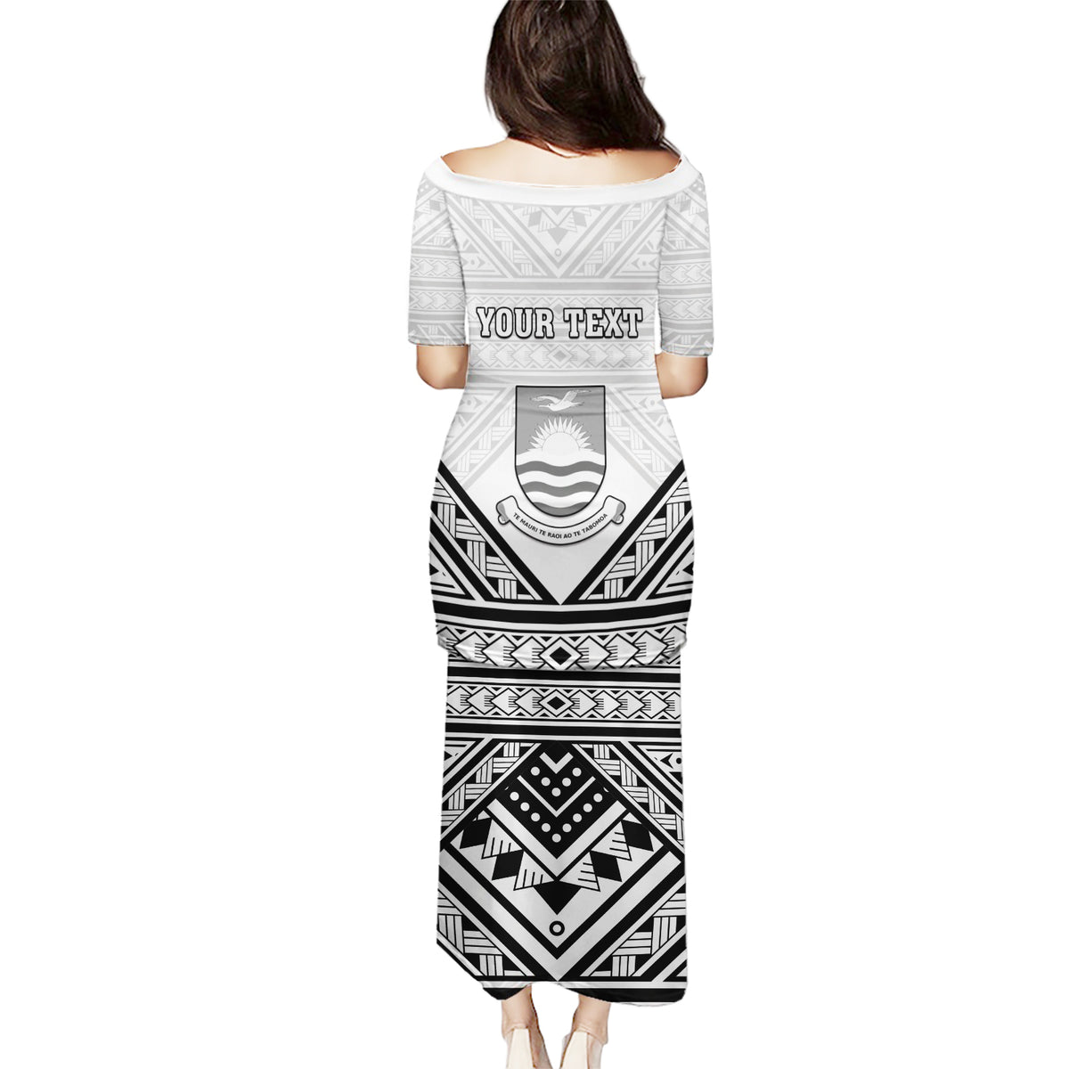 Personalised Kiribati Gospel Day Puletasi Coat Of Arms Polynesian Pattern