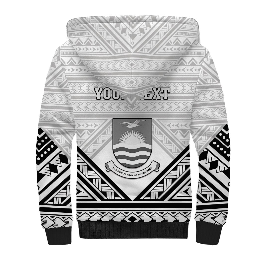 Personalised Kiribati Gospel Day Sherpa Hoodie Coat Of Arms Polynesian Pattern