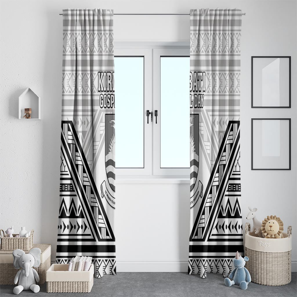 Kiribati Gospel Day Window Curtain Coat Of Arms Polynesian Pattern LT05 - Polynesian Pride